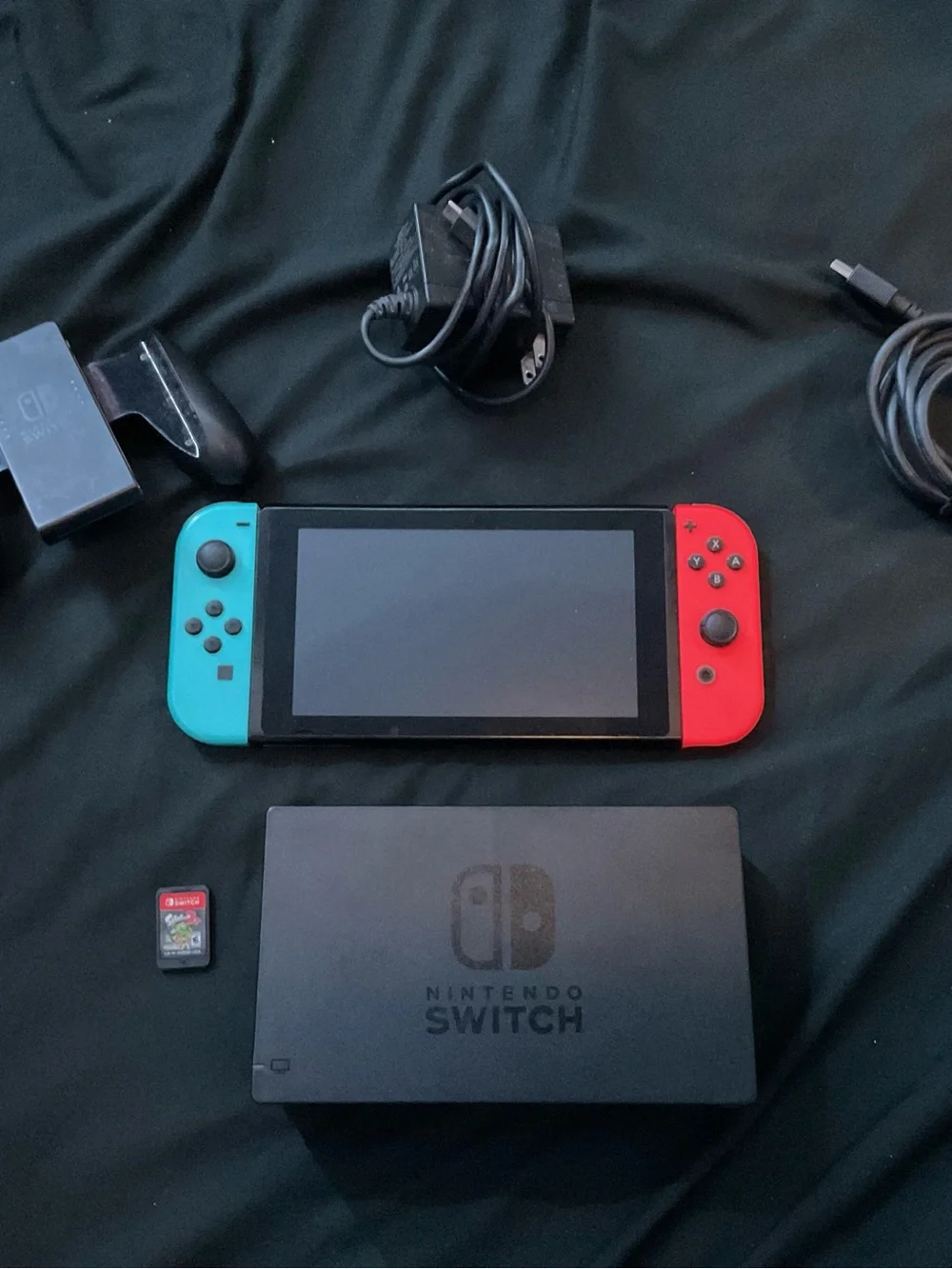 Nintendo Switch bundle with Neon Blue & Neon Red Joy‑Con